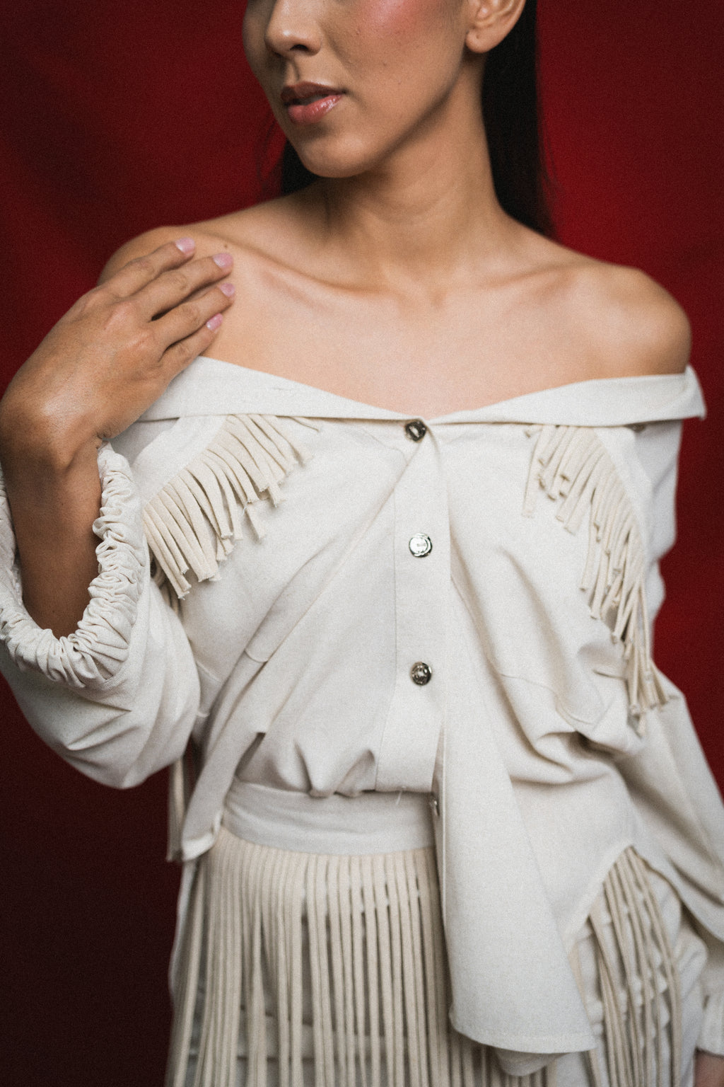 Blusa BRISA Off-Shoulder Flecos