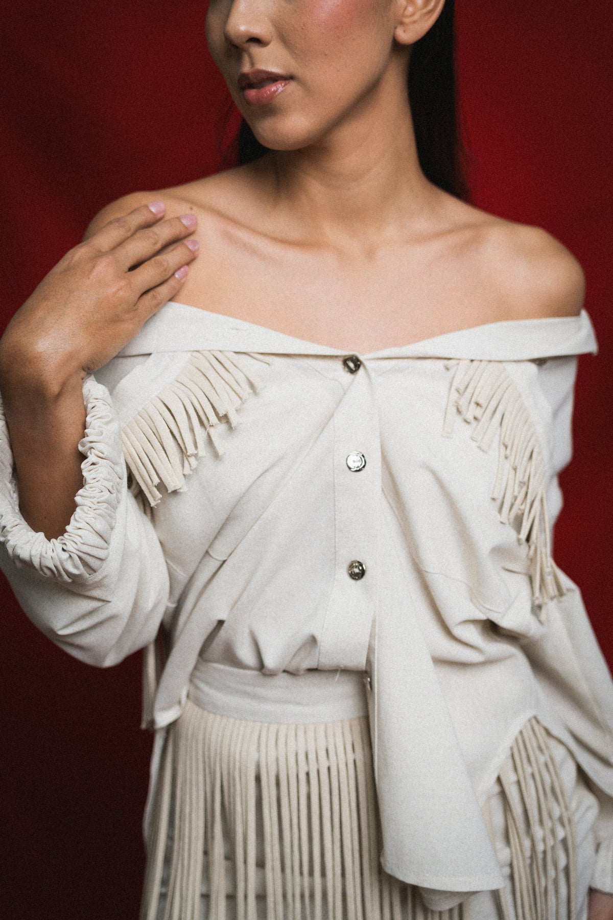 Blusa BRISA Off-Shoulder Flecos