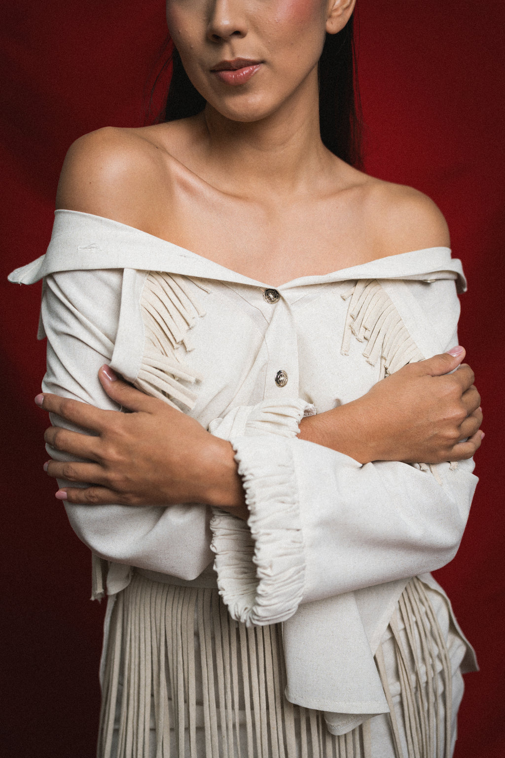 Blusa BRISA Off-Shoulder Flecos